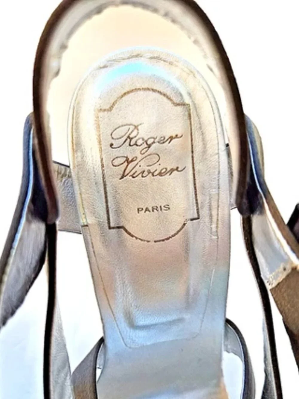 Roger Vivier Dark Choc Brown Satin Heeled Strappy Sandals Size EU 39.5 US 9.5